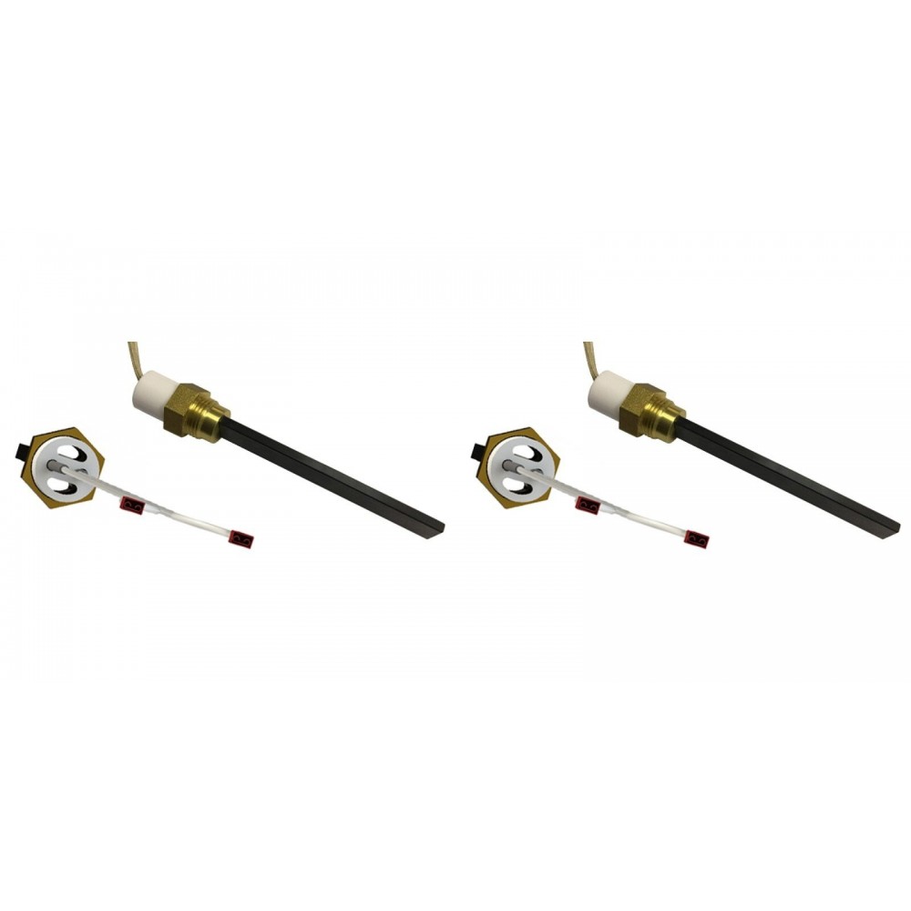 Gloeibougie pelletkachel met zwart kwartskristal voor Ferroli, Eco Spar, BURNiT, totale lengte 123mm, 300W - x2