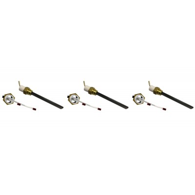 Gloeibougie pelletkachel met zwart kwartskristal voor Ferroli, Eco Spar, BURNiT, totale lengte 123mm, 300W - x3 - 