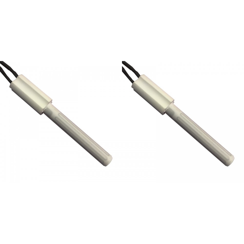 Keramische gloeibougie pelletkachel Eco Spar, BURNiT, Ashley, Adler, AMG, Piazzetta en anderen, totale lengte 102mm, 250W - x2 | Gloeibougie voor pelletkachel | Pelletkachel onderdelen |