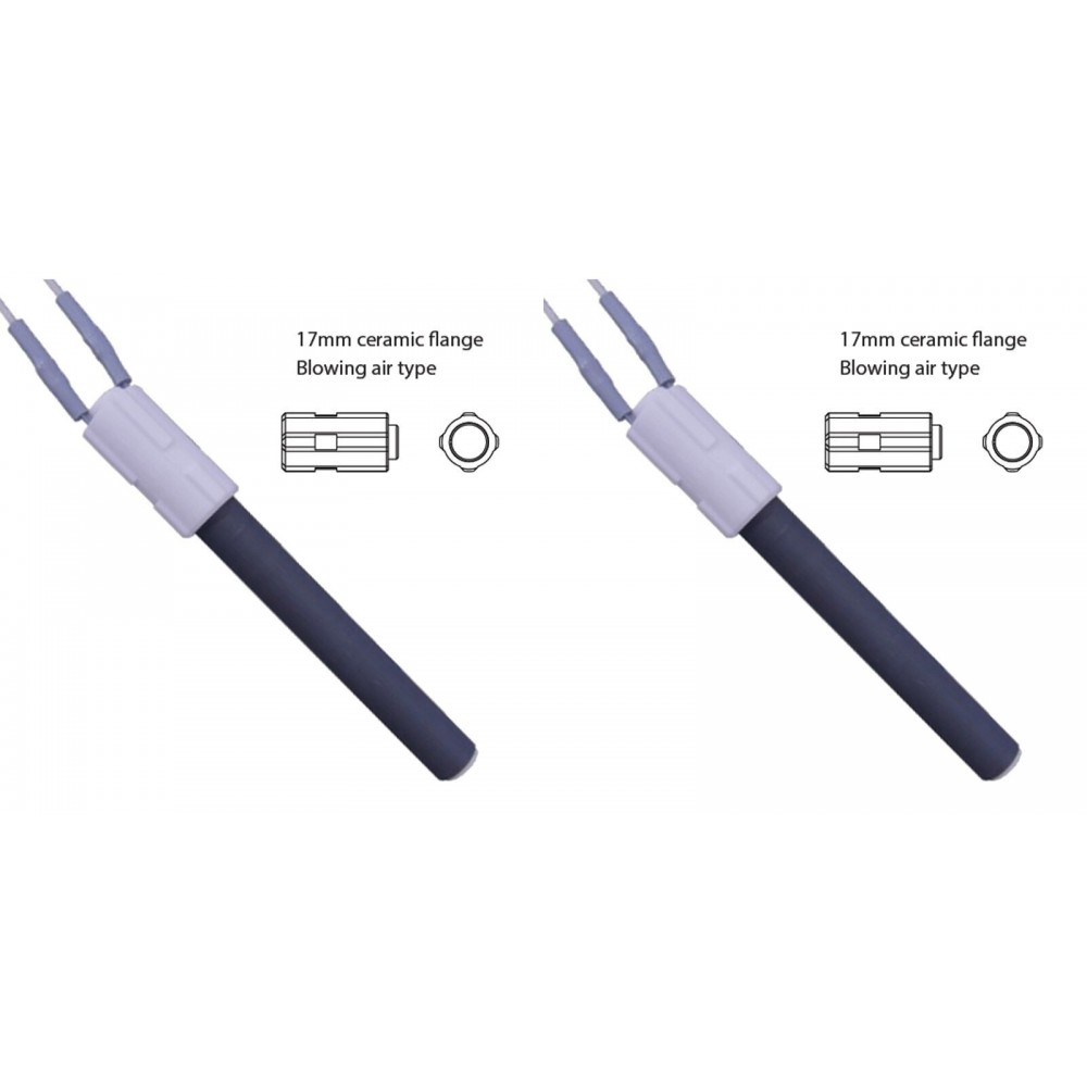 Keramische gloeibougie pelletkachel voor BURNiT, Palazzetti en andere, totale lengte 113mm, 260W - x2